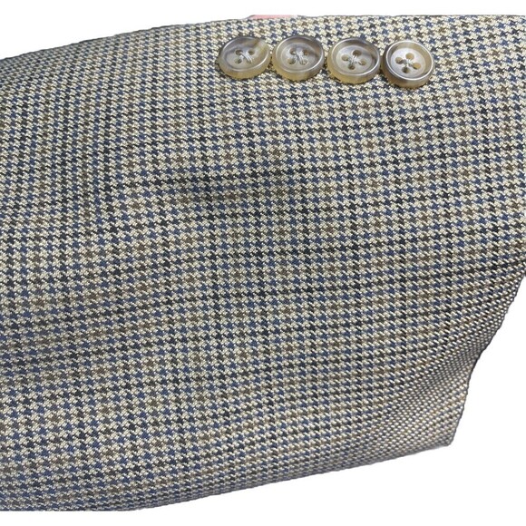 Jos A Banks Signature Gold Sports Coat Mens 39R Houndstooth Silk Wool Old Money - Picture 9 of 16